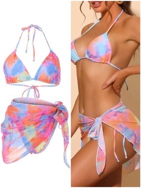 3pc Tie Dye Bikini + Sarong
